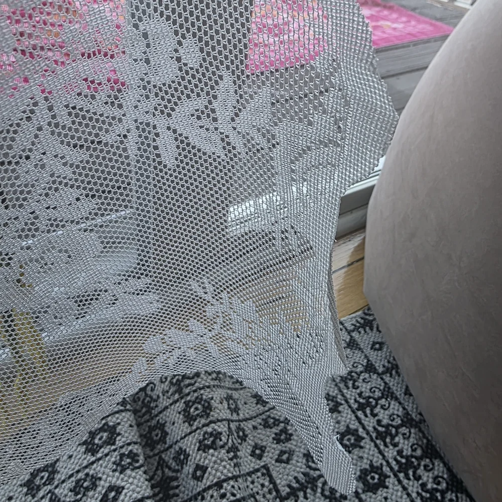 French Sheer Lace Vintage Window Scarf